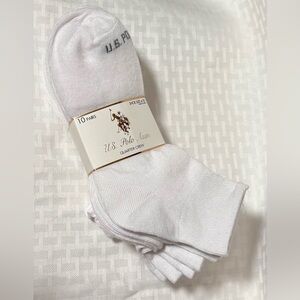 U.S. Polo Assn. White Quarter Crew Socks - 10 Pack